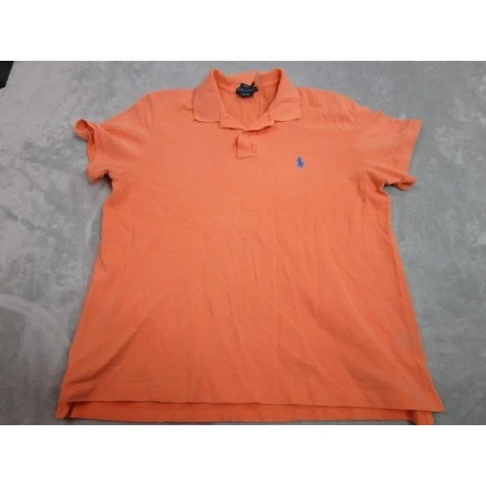 Ralph Lauren Polo Shirt Mens XL Orange Classic Fit Cotton Pony Logo Short Sleeve